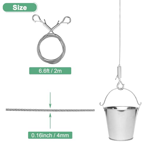 Image of M METERXITY 1-Pack Adjustable Picture Hanging Wire Kit, 2mx4mm Mirror Hanging Wire, Holds Up to 882lbs(400kg) 6.6FT Picture Frame Wire for Billboards /Basket /Flowerpot