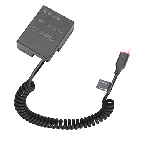 NP W126S Batería ficticia Decodificada con cable de adaptador de corriente Tipo C Compatible con Fujifilm X100F/ X A2/ X A3/ X A5/ X A7/ X A10/ X H1/ X Pro2/ X T2/ X T3/ X T10/ X T20/ X T30/ X T100