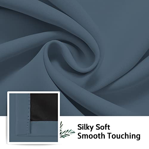 Image of SimpleHome Stone Blue 100% Blackout Curtains Room Darkening Living Room 63L
