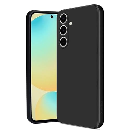 Liquid Silicone Case for Samsung Galaxy S24FE Soft Gel Rubber Anti-scratch Shockproof Slim Protection Phone Case Cover Compatible with Samsung Galaxy S24 FE Black