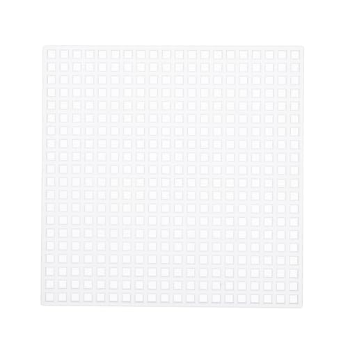 Generic 10 peças 7,6 cm x 7,6 cm folha de tela de malha de plástico 6 unidades tela em branco bordado tricô crochê fio acrílico, branco transparente