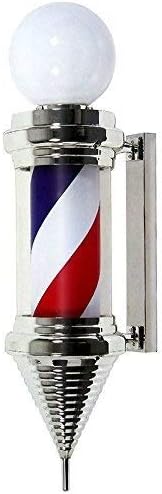 サインポール バーバーポールLED 明るい赤白青のストライプライト