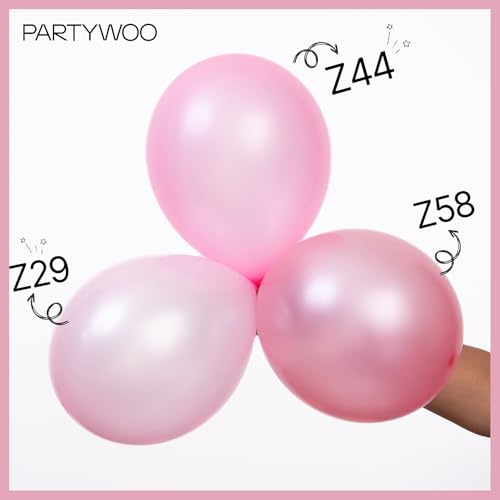 Image of PartyWoo Pearl Pink Balloons 50pcs Light Pastel Baby Pink Color 12 Inch