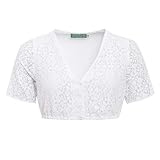 Country-Line Damen Trachten-Mode Dirndlbluse Annalies in Weiß traditionell, Größe:46, Farbe:Weiß