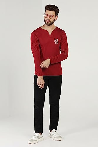 Image of INKKR Regular Fit Style V-Neck Full Sleeve T-Shirts for Men