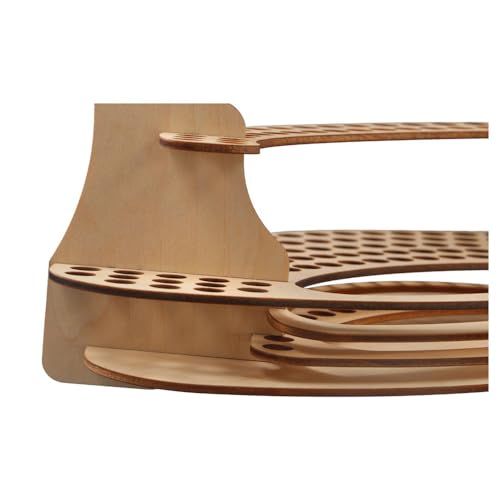Image of Pokinge Wooden Paint Brush Holder,105 Holes Desk Stand Paintbrush Organizer Paintbrush Holder Organizer Paint Brush Rack for Pencils Pens Paint Brushes