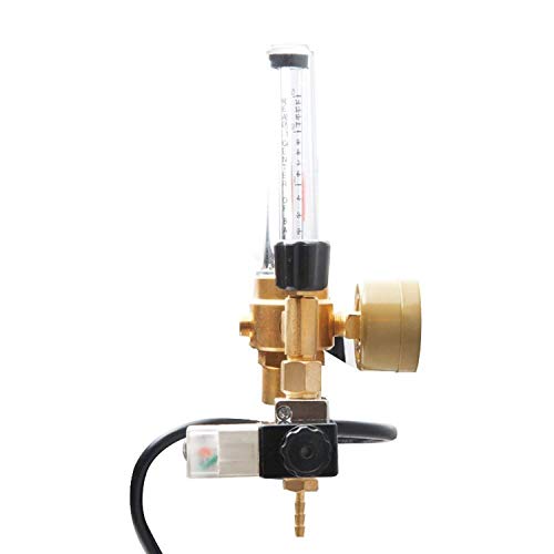 CO2 Regulator by Carbon Accelerator for C02 Tanks - Gauge for Pressure and Flow Meter with 120v Plug for Solenoid Valve for Grow Rooms, Tents, and Works with PPM Controllers and Timers