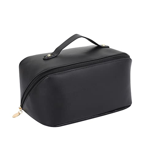 Reise Kosmetiktasche Tragbar Reise Make-up Tasche mit großer Kapazität wasserdichter Kulturbeutel-Organizer Multifunktions Leder Reisekosmetiktasche für Toilettenartikel, Make-up Cover