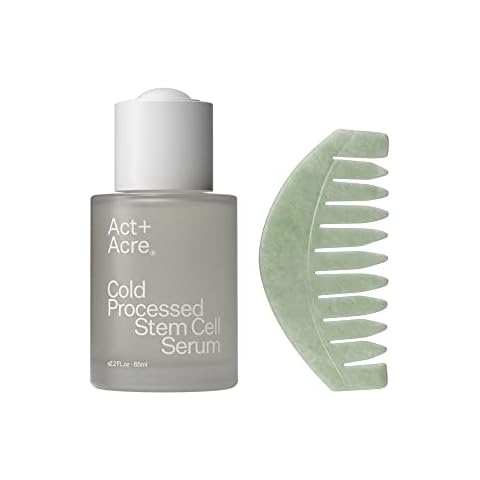 Act+Acre Cold Processed Apple Stem Cell Serum and Scalp Gua Sha Tool - Stimulates the Scalp- Promotes Thicker and Fuller-Looking Hair Cover