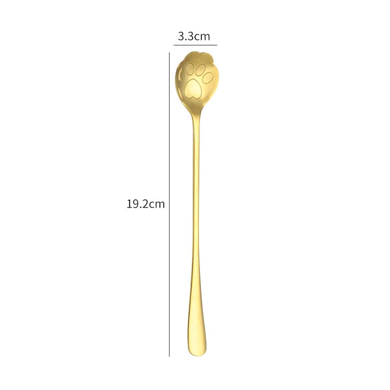 Cuillères à mélanger patte de chat à long manche 19cm en acier inoxydable