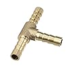 X AUTOHAUX 2 Pcs 6mm Hose Barb Copper 3 Way Tee Connector Adapter #5