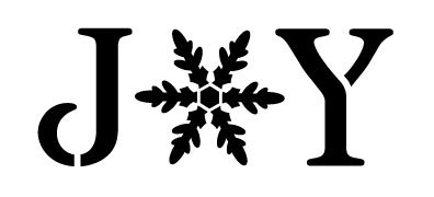 Joy Stencil By Studior12 | Vintage Serif Snowflake Word Art | Reusable Mylar Template | Painting, Chalk, Mixed Media | Use For Journaling, Diy Home Decor | Select Size (8.5" X 3.5") #TOP3