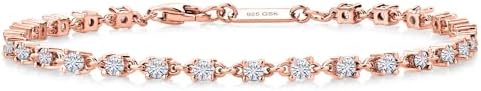 Gem Stone King White Moissanite Tennis Bracelet For Women | 925 S...