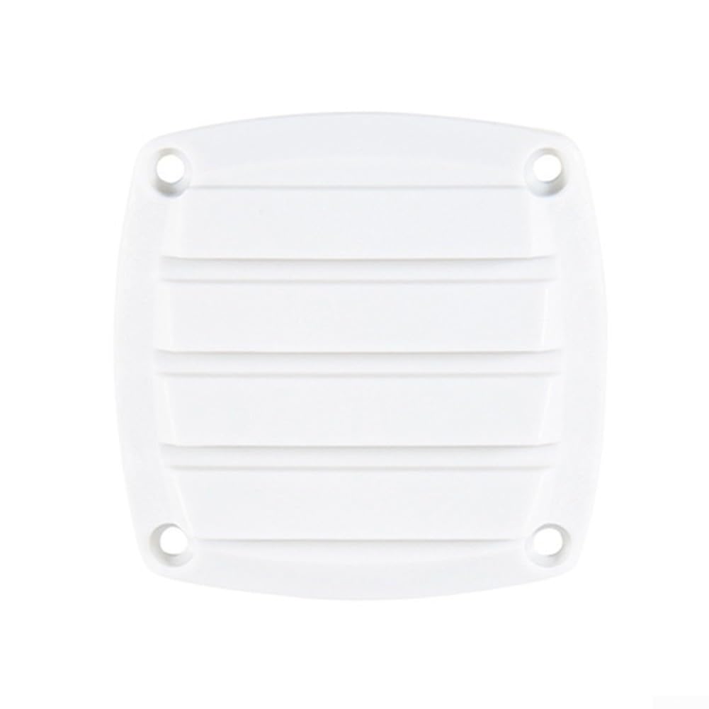 MIKMLYZE 2 Pack 3 Inch Black Louvered Marine Vent Covers for Boat or Yacht Hull, Weather-Resistant Plastic Construction with Straight-Through Airflow Design to Keep(White)