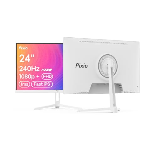 Image of Pixio PX249 Wave White 24 inch 240Hz Refresh Rate FHD 1080p Resolution Fast IPS Panel 1ms GTG Response Time Built-in Speakers Gaming Monitor with Adaptive Sync