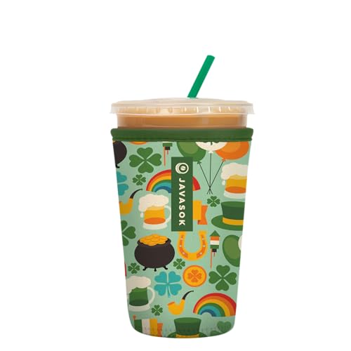 Sok It Java Sok Iced Coffee & Cold Soda Insulated Neoprene Cup Sleeve (Irish Charm, Medium: 24-28oz)