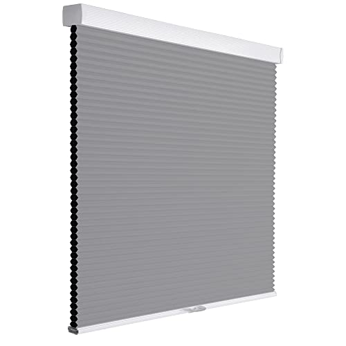 Hotsoon Cordless Cellular Shades Blackout Honeycomb Blinds For Windows Pull Down Room Darkening Cellular Blinds Thermal Insulated Windows Shades For Home Bedroom Office Door,Light Gray,46" W X 56" H #TOP3