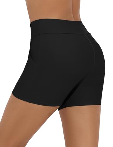 Bonneuitbebe Women's Swim Shorts High Waisted Bathing Suit Bottoms Swimwear Boyshort Swimming Swimsuit Board Shorts3