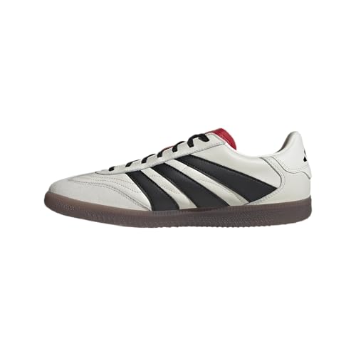 adidas Tênis de futebol unissex Freestyle Indoor, Branco/Preto/Rubi Puro, 5 Women/4 Men