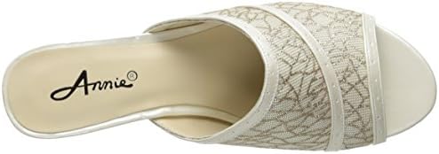 Annie Shoes Women's Midnight W Slide Sandal, White, 7 W US | Image 4