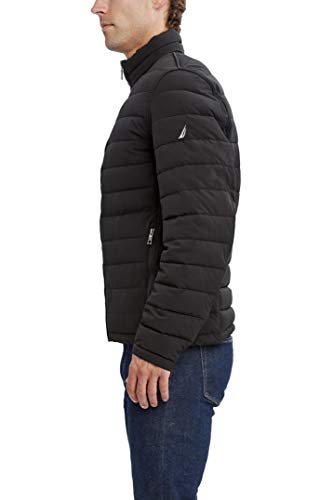 Image of Nautica Men's Reversible Quilted Puffer Jacket -Midweight Mechanical Stretch Winter Coat