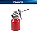 Auniwaig Oil Can Pump Oiler 250g Red Aluminum Zinc Alloy High Pressure Feed Spray Gun Bottle Hand Feed Oiler for Mechanical Automotive 130mg