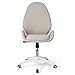 Chaise de Bureau Fauteuil de Bureau Pivotant sans Accoudoirs à roulettes, Fonction Bascule et Réglable en Hauteur, Enveloppement en Tissu, Beige