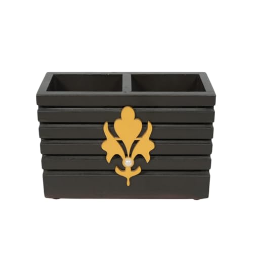 Image of Decorative Embossed Design Pencil and Pen Stand | Desk Organizer for Stationery Storage | Suitable for Office Desk, Study Table, Home and Workspace Use (Design 15)