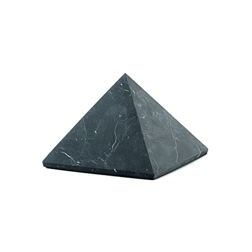 Pirámide de Piedra Shungit sin Pulir, 10 cm, Pirámide De Cristal, Regalos de Cristal Curativo, Piedras Naturales, Minerales y Piedras Preciosas, Piramides de Energia, Piedras Energéticas