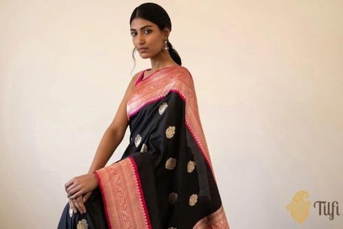 Image of Flosive Women's Present Banarasi Soft Lichi Silk Saree Divya Beautiful Jacquard Rich Pallu Design Work Zari Woven Kanjivaram Silk Style Saree With Soft Lichi Silk Blouse Piece