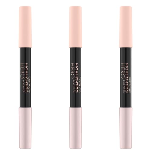 Catrice Highlighting Hero Duo Pencil, Kajalstift, Nr. 020, Pink, schimmernd, matt, vegan, ohne Mikroplastikpartikel, Nanopartikel frei, ohne Parfüm, 3er Pack (3x2.4g)