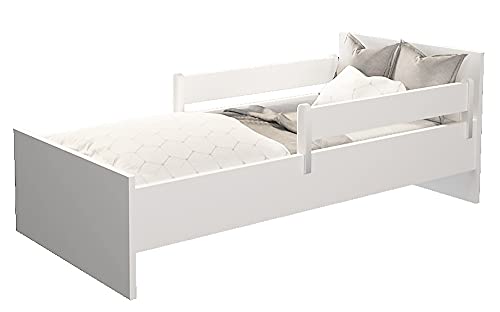 Lit enfant avec barrière de sécurité et matelas mousse fonctionnel