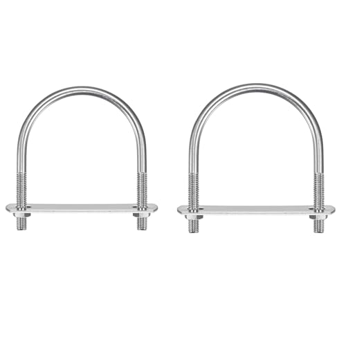 Image of TA-VIGOR 2 Sets M6 Round U Bolts, 51mm Inner Width 71mm Length 304 Stainless Steel U Bolts with Nut, Plate, Washer for Attaching Pipe, Conduit, Cable, Tube, Brackets, Boat and Trailer