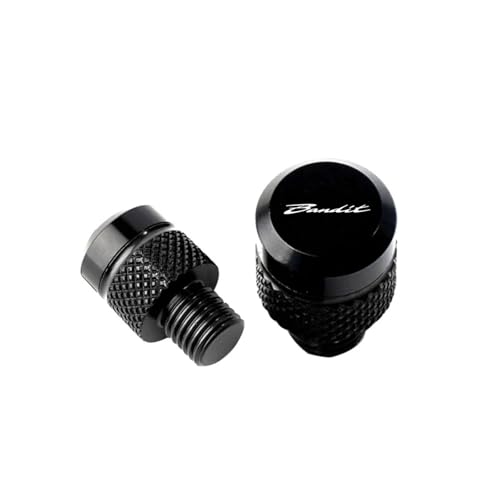 Tornillo de espejo retrovisor para Suzuki Bandit GSF y tapón negro de aluminio
