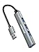 Lemorele USB Hub 3.0 - USB 3.0 Hub, Aluminiumgehäuse 4 Port Datenhub USB Hub mit 1*USB 3.0 und 3*USB 2.0, Hub USB für MacBook, PS4, Xbox, Windows, iOS, Android, USB Flash Drives, Mobile HDD (0.097M)