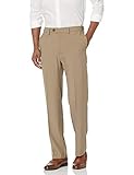Haggar Men's Eclo Stria Expandable-Waist Pleat-Front Dress Pant Taupe Stria 38x29