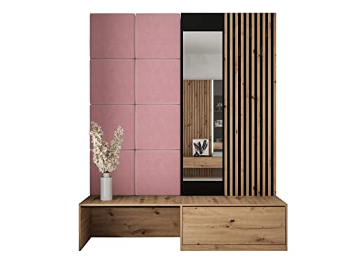Paladura I, Armoire à chaussures + miroir + panneau à lamelles avec crochets + panneau...