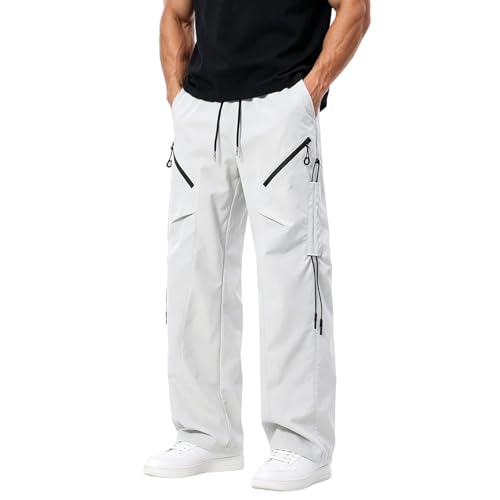 Générique Pantalon Cargo Homme Pantalon Poches Zippées Résistant Multipoches Poche Latérale Ceinture Élégant Urbain Décontracté Outdoor Pantalons...