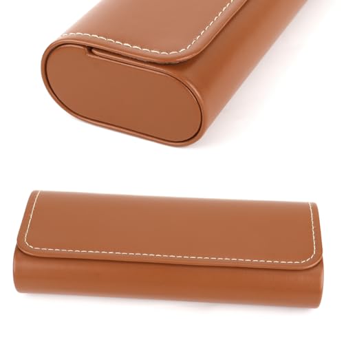 Image of RayLove Hard Shell Glasses Case, Lightweight Leather Eyeglass Case, Travel-Friendly Sunglasses Protector for Men & Women