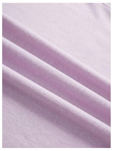 Image of RoseSeek Women's Cute Embroidered Tops Crew Neck Short Sleeve T Shirts Casual Going Out Tops Mauve Purple X-Large