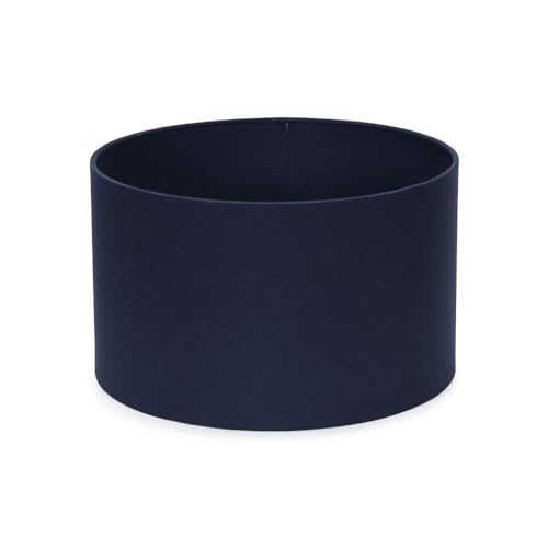 MiniSun | Small Modern Navy Blue Fabric Drum Light Shade | Lamp Shades Home Décor & Improvement Essential | 25cm Shade Width