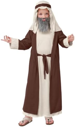 Costume San Giuseppe E Pastore Per Presepe Vivente – Veste Biblica Adulto Con Copricapo, Taglie M-XXXL, Ideale Per Natale E Recite - 4