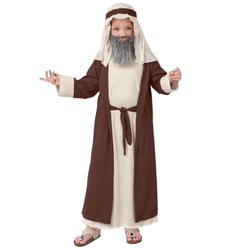 Kids Biblical Shepherd Costume Saint Joseph Robe for Halloween Christmas - image 3