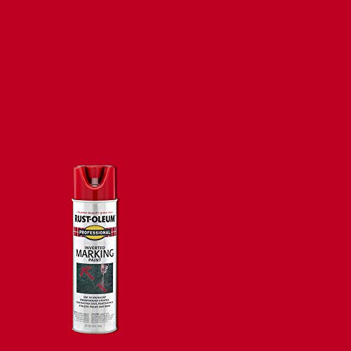 Image of Rust-Oleum 2564838 Professional Inverted Marking Spray Paint, 15 oz, Safety Red