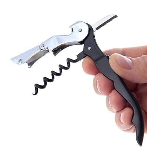 Skitch® Stainless Steel 3-in-1 Multi-Purpose Corkscrew Wine Bottle Opener Sommelier Knife Style W/Bottle Opener 2 Pieces