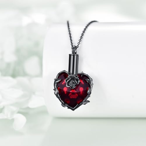 Rose Urn Necklace Ashes 925 Sterling Silver Cremation Pendant Memorial Ashes Rose Pendant Jewelry Gift for Women Men3