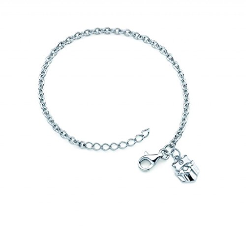 Little Diva 925 Sterling Silver Diamond Accent Bracelet (Gift with Bow)