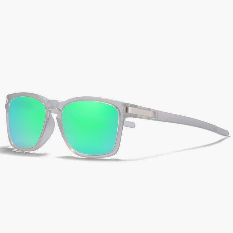 Unisex TAC Polarized Lens | Unbreakable TR90 Frame |100% UV Protection Retro Square Sunglasses | Medium | Matt Grey |Lens Mirror Green