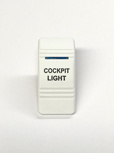 Southern Marine Euro Rocker Switch Cover, White with Blue Lens. Contura III. Fits Carling, Cole Hersee, Blue seas (Cockpit Light)