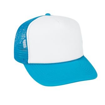Image of OTTO Neon Polyester Foam Front 5 Panel High Crown Mesh Back Trucker Hat